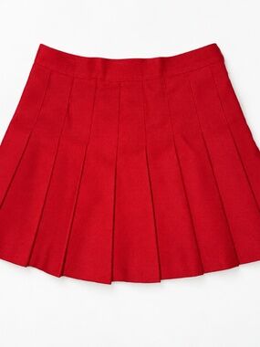 American Apparel Red Pleated Mini Skirt Made in USA Size Small